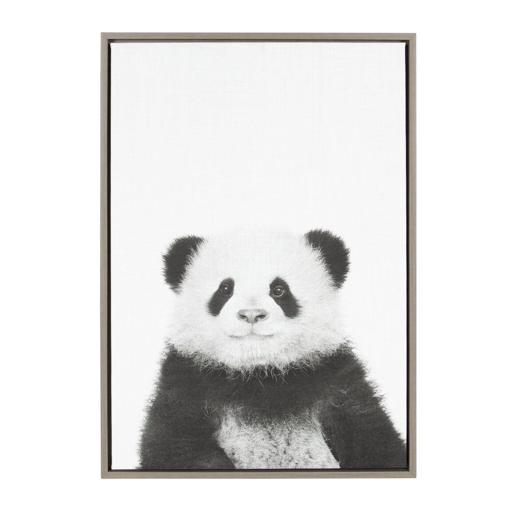 Sylvie Panda Framed Canvas by Simon Te Tai