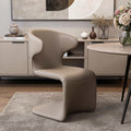 Light Brown Faux Leather Wing Back Dining Side Chair
