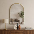 30 Gold Metal Arch Framed Accent Mirror