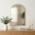 35 Gold Metal Arch Framed Accent Mirror