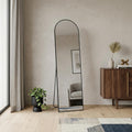 59 Black Metal Arch Wall Mounted Leaning Or Freestanding Framed Full Length Mirror