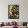 39 x 30 African Portrait Floater Frame Canvas Wall Art