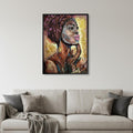 39 x 30 African Profile Floater Frame Canvas Wall Art