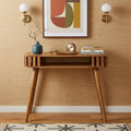 33 Oak Solid Wood Console Table With Shelf