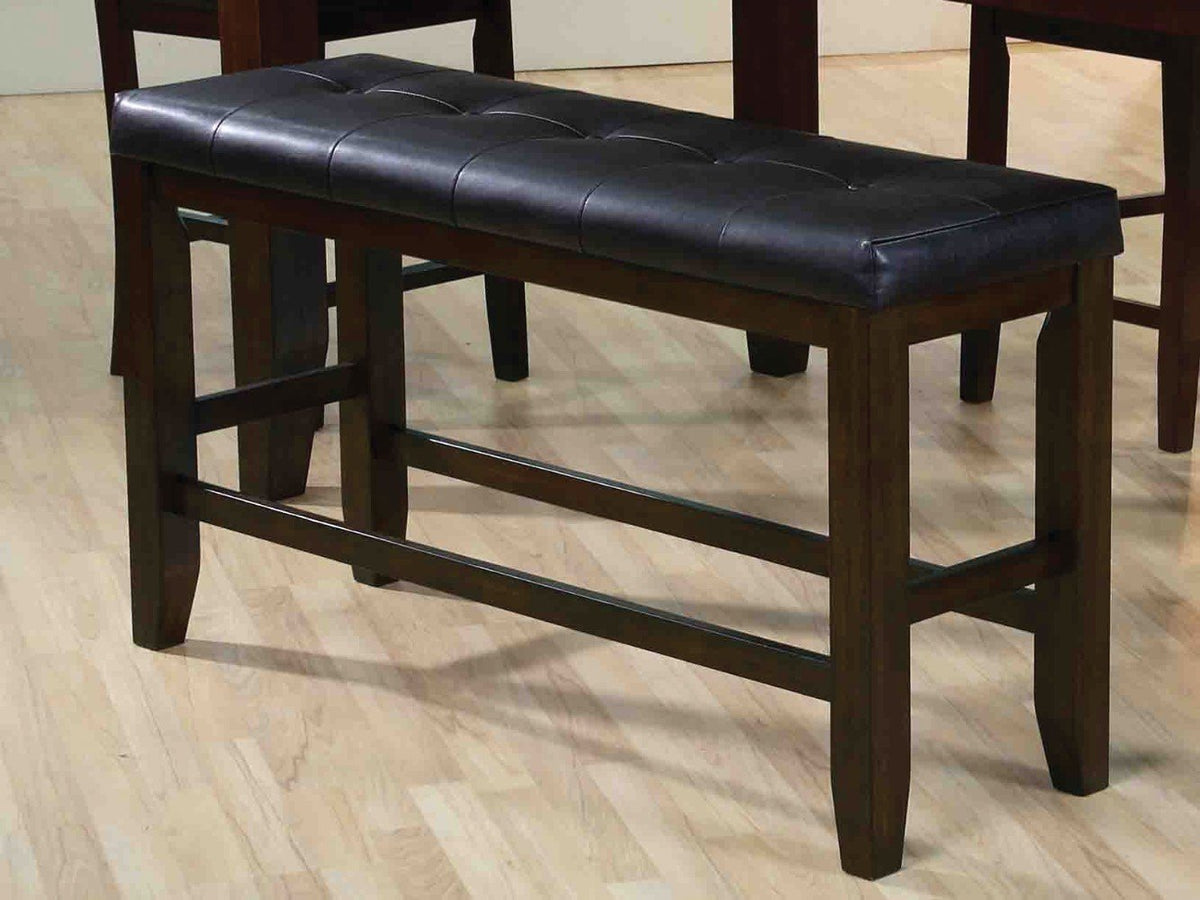 Benzara Comfy Wooden Counter Height Bench, Black & Espresso Brown