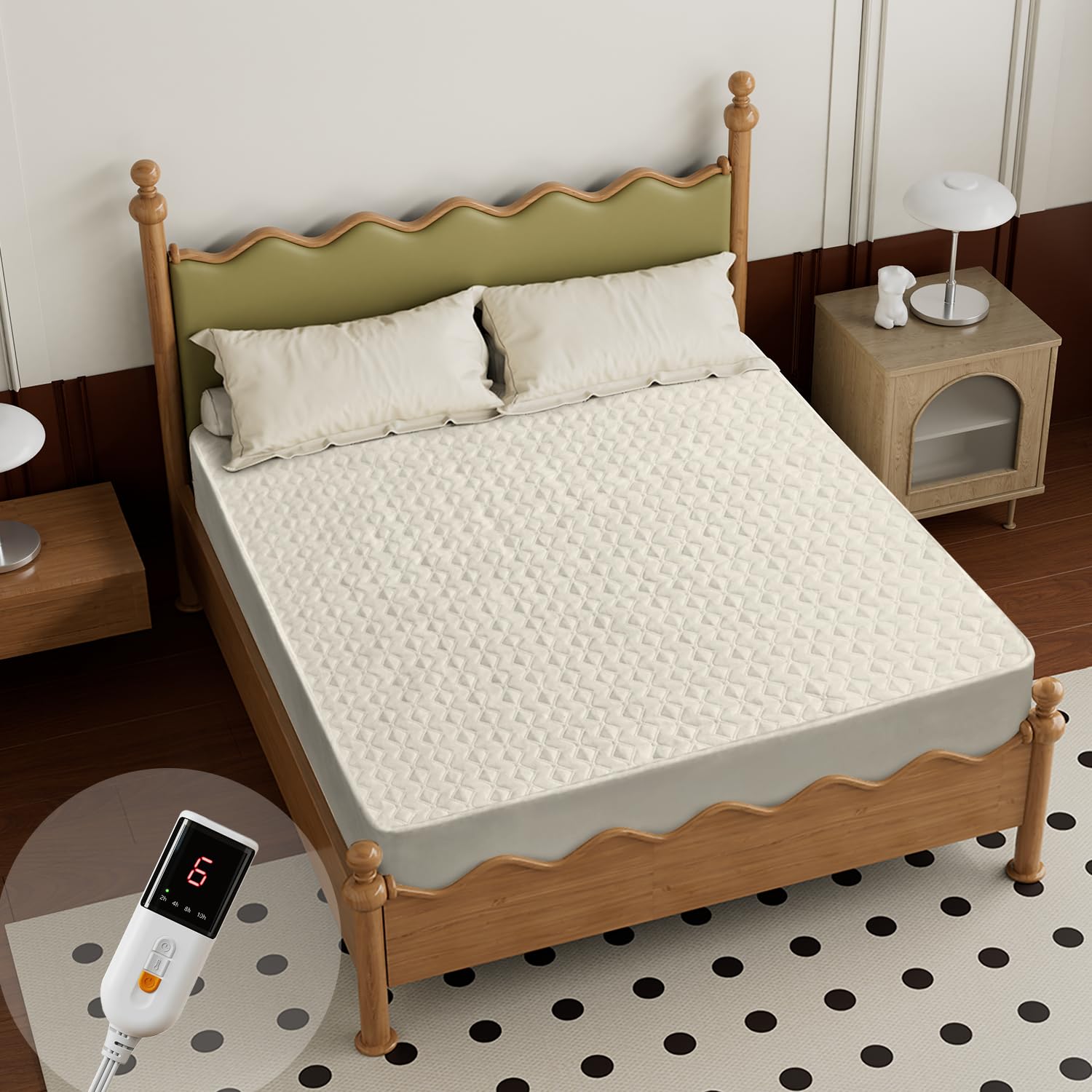 Gotcozy Heated Mattress Pad Twin Xl Size - Electric Mattress Pad Fit Up To 15 With 6 Heat Setting & 10 Hour Auto Off Etl Certifi