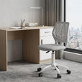 Gray and White Adjustable Height Swivel Rolling Office Chair