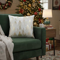20 Ivory And Gold Cotton Winter Trees Throw Pillow