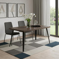 63 Dark Brown and Black Wood and Iron Dining Table