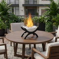 15 Black And Clear Metal And Glass BioEthanol Portable Tabletop Firepit