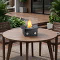 8 Black And Clear Metal And Glass BioEthanol Portable Tabletop Firepit