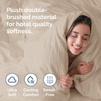 Duvet Cover Queen Size Set - Extra Soft Queen Size Duvet Cover - 90' X 90' Queen Duvet Cover W/ 2 Pillow Shams - Hotel Luxury, Easy Care & Fade Free - Comforter Cover W/ Zipper Closures & Ties (Cream)