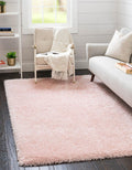 Rugs.com Infinity Collection Solid Shag Area Rug 6 x 9 Pink Lace Shag Rug Perfect for Living Rooms, Large Dining Rooms, Open F