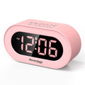REACHER Pink Girls Alarm Clock for Kids Bedroom, Dimmable LED Digital Display, Outlet Powered, Adjustable Volume, Simple to Use,