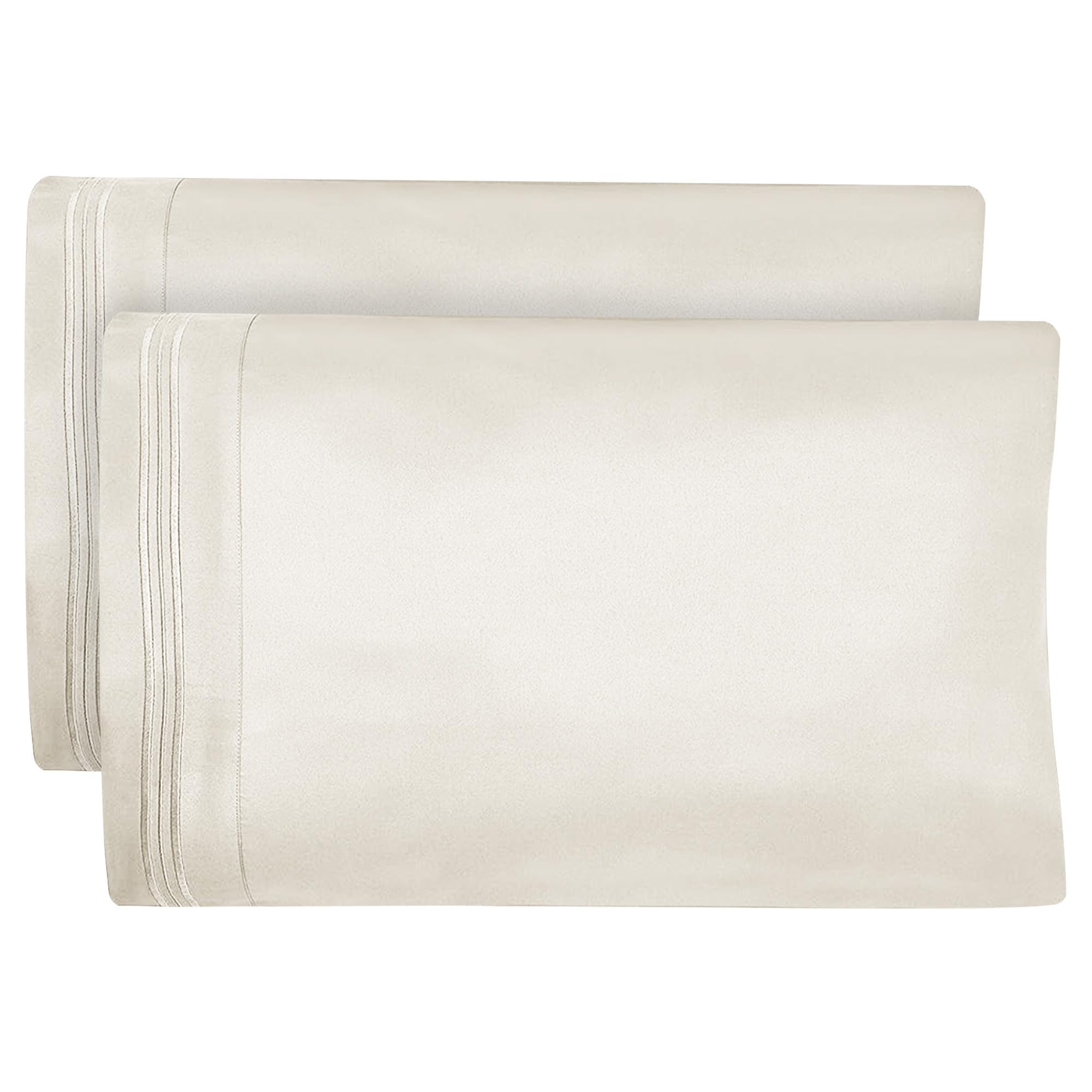 Dreamcare Queen Size Microfiber Pillowcases Set Of 2 - Soft, Breathable, Cooling, Ivory