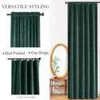 Lazzzy Emerald Green Velvet Curtains 96 Inches Long Room Darkening Drapes For Bedroom Living Window Treatments Rod Pocket 2 Panels W42 X L96