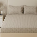 Huesland By Ahmedabad Cotton 210 Tc Cotton Bed Sheets For Double Set Bed With 2 Pillow Covers | Space Shift | Taupe
