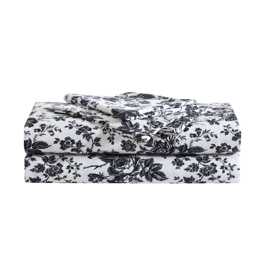 Betsey Johnson - Twin Sheets, Soft & Lightweight Bedding, Fade & Wrinkle Resistant, Ideal Valentine'S Day Gifts (Betseys Toile Black, Twin)