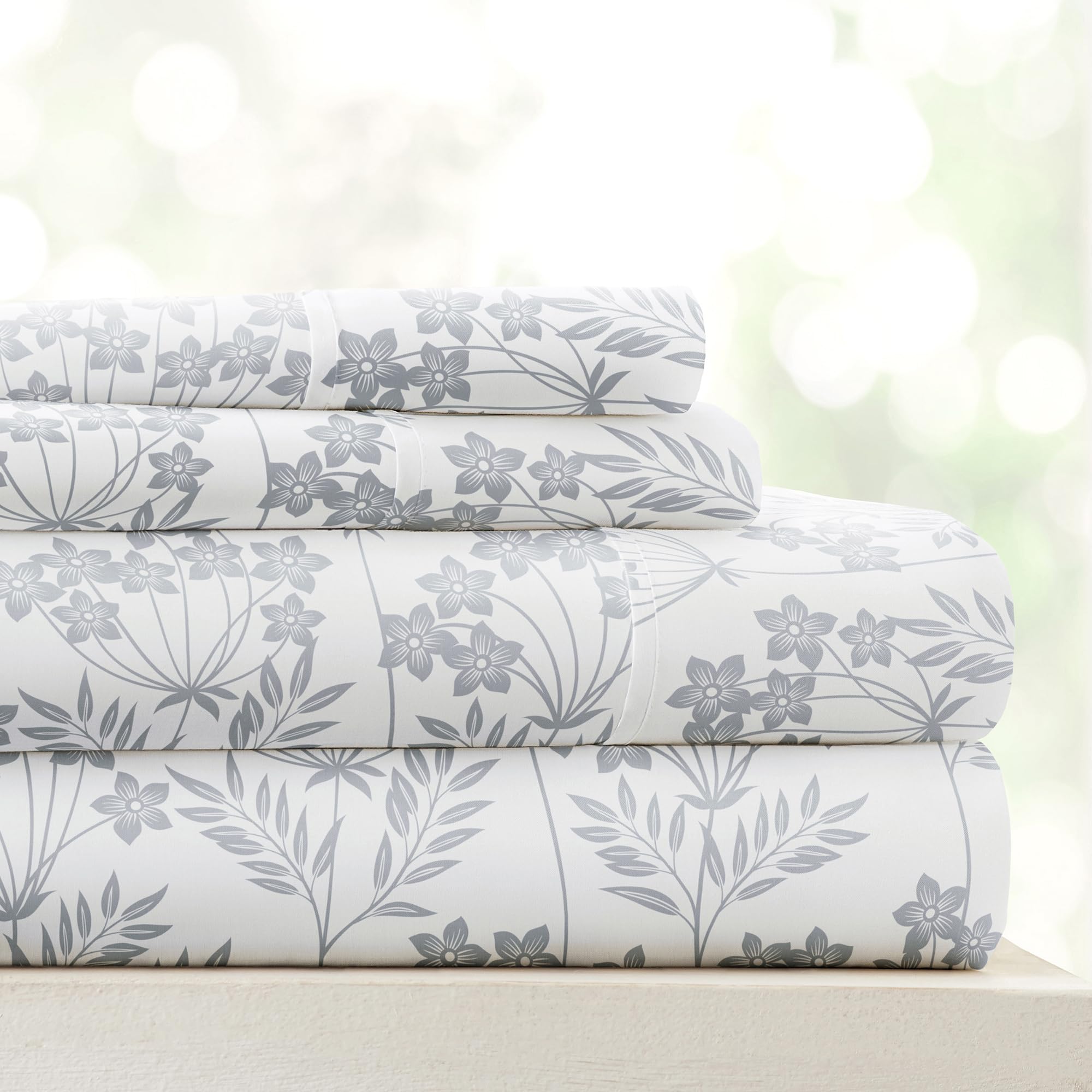 Linen Market 4 Piece King Bedding Sheet Set (Light Blue Floral) - Sleep Better Than Ever With These Ultra-Soft & Cooling Bed She