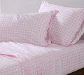 Shabby Chic - King Sheets, Soft & Breathable Organic Cotton Bedding Set, Classic Style Home Decor With Ruffled Pillowcases (Ging