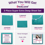 Dealuxe 21'' Sheet Set - Twin 3 Piece Set - Teal (Blue/Green)