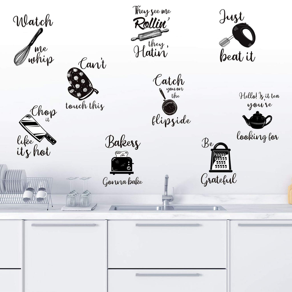 Kitchen Quotes Wall Stickers Kitchen Lettering Wall Decal Kitchenware with Sayings Wall Decoration for Kitchen Dining Baking Roo