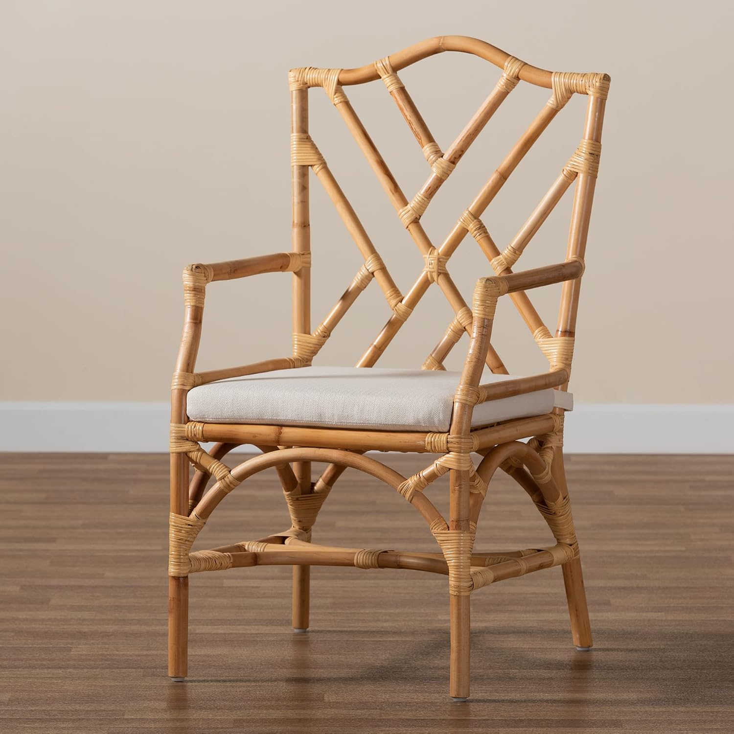 Baxton Studio Delta Modern and Contemporary Natural Finished Rattan Dining Chair