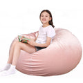 Lukeight Stuffed Animal Storage Bean Bag Chair Cover For Kids, Zipper Beanbag Chair Cover For Organizing Toddler And Kids' Rooms Plush Toys (Pink Velvet, Xx-Large)