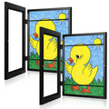 [2Pack] Kids Art Frames, 9x12 Front Opening Kids Artwork Frames Changeable, Black Artwork Display Storage Frame for Wall, Holds 