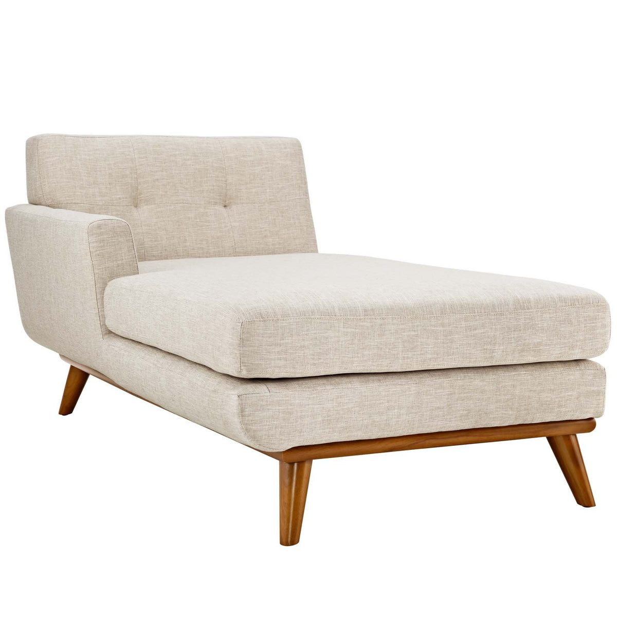 Modway Eei1793 Engage Midcentury Modern Upholstered Fabric Leftarm Chaise In Beige