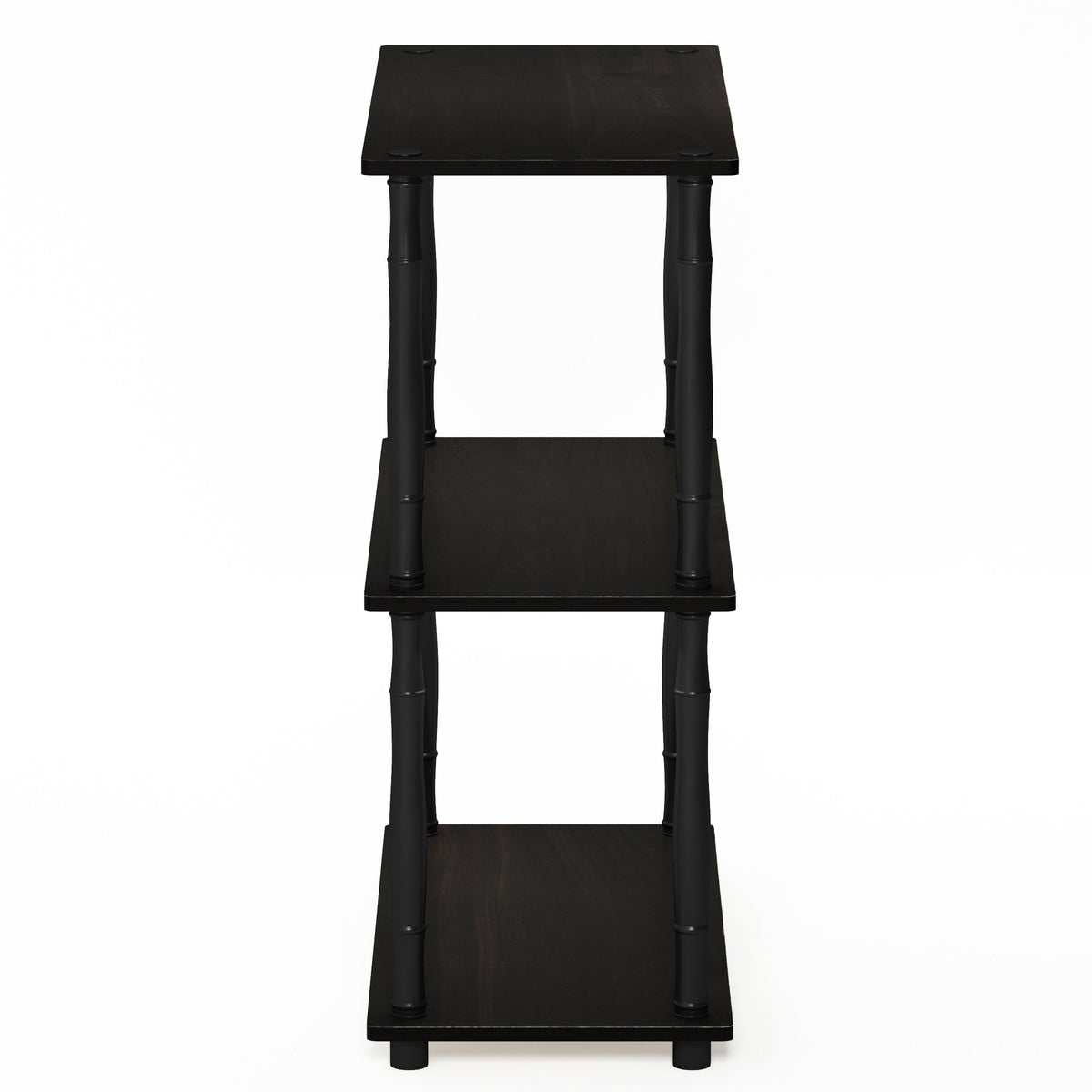 Furinno Turn-N-Tube 3-Tier Compact Multipurpose Shelf Display Rack With Classic Tube, Espresso/Black