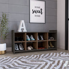 Modena Entryway Stackable Storage Unit, 8 Cubbies for Shoes, 8 Shoes Capacity, Carbon Espresso/Mahogany