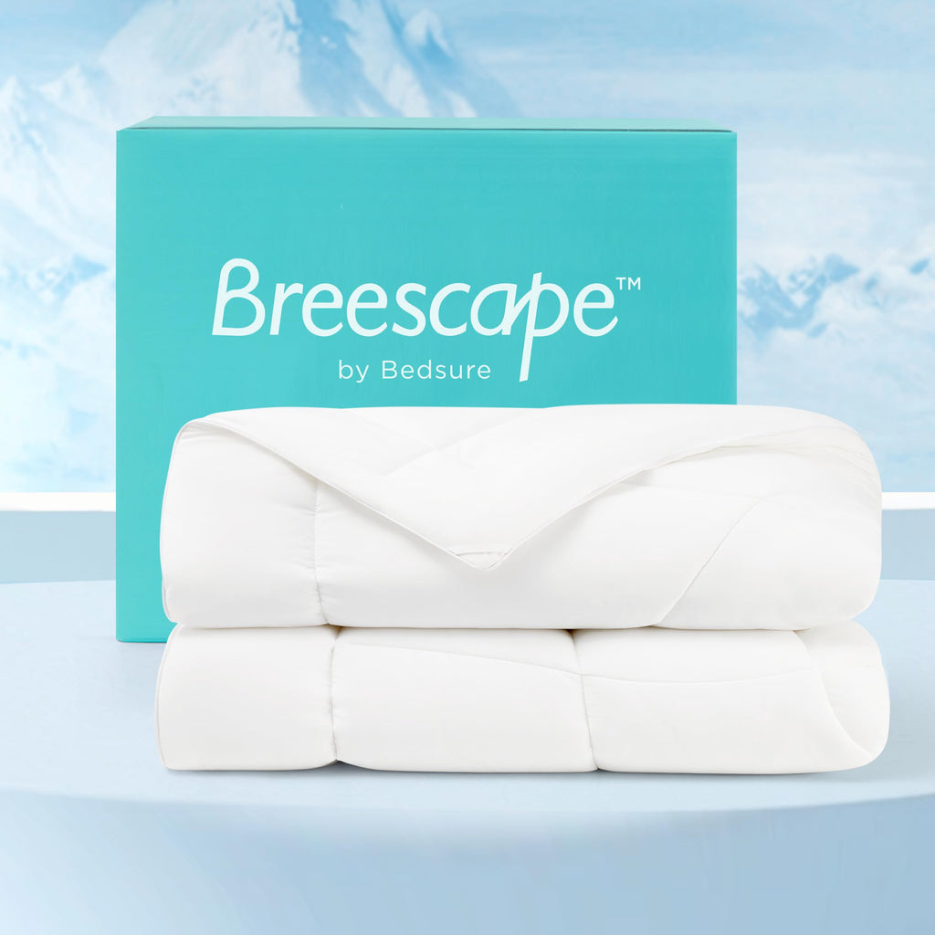 Bedsure Breescape Cooling Comforter Queen Size, Double-Sided Cool Tech Comforter, Soft Cooling Comforter for Hot Sleepers,Q-Max>