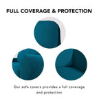 Purefit Stretch Oversized Sofa Slipcover – Spandex Jacquard Non Slip Soft Couch Sofa Cover, Washable Furniture Protector With Non Skid Foam And Elastic Bottom For Kids (Oversized Sofa, Peacock Blue)