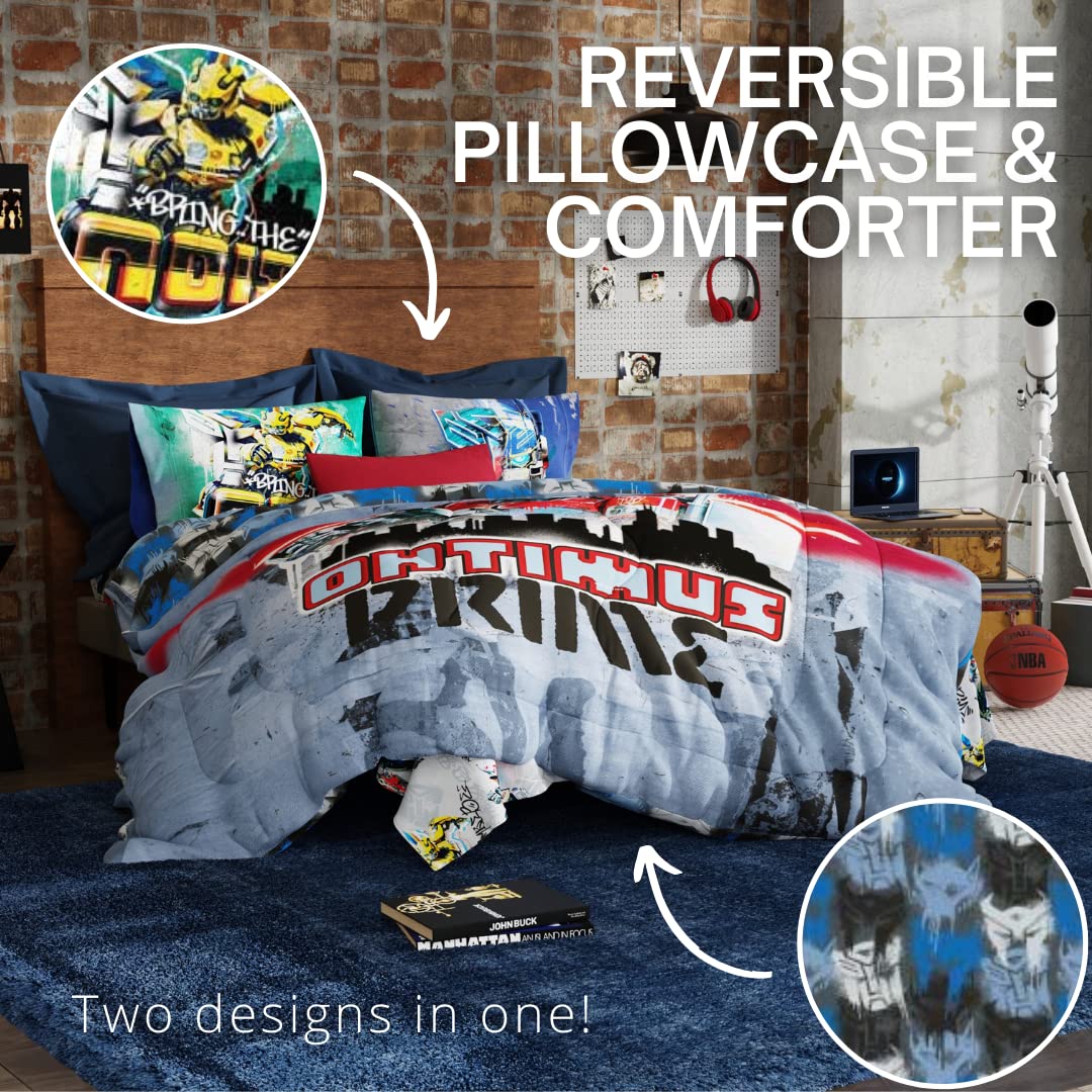 Franco Transformers Optimus Prime 5-Piece Full Size Comforter & Sheet Set, Super Soft, Official Licensed Product