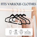 House Day Velvet Hangers 30 Pack, Premium Clothes Hangers Non-Slip Felt Hangers, Sturdy Black Hangers Heavy Duty Coat Hangers, D