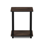 Furinno Simplistic Set Of 2 End Table, Columbia Walnut/Black