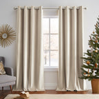 Lazzzy Velvet Curtains Beige Thermal Insulated Curtains 108 Inch Extra Long Drapes For Bedroom Living Room Darkening Noise Reducing Soft Luxury Window Treatments Grommet Curtains 2 Panels Beige