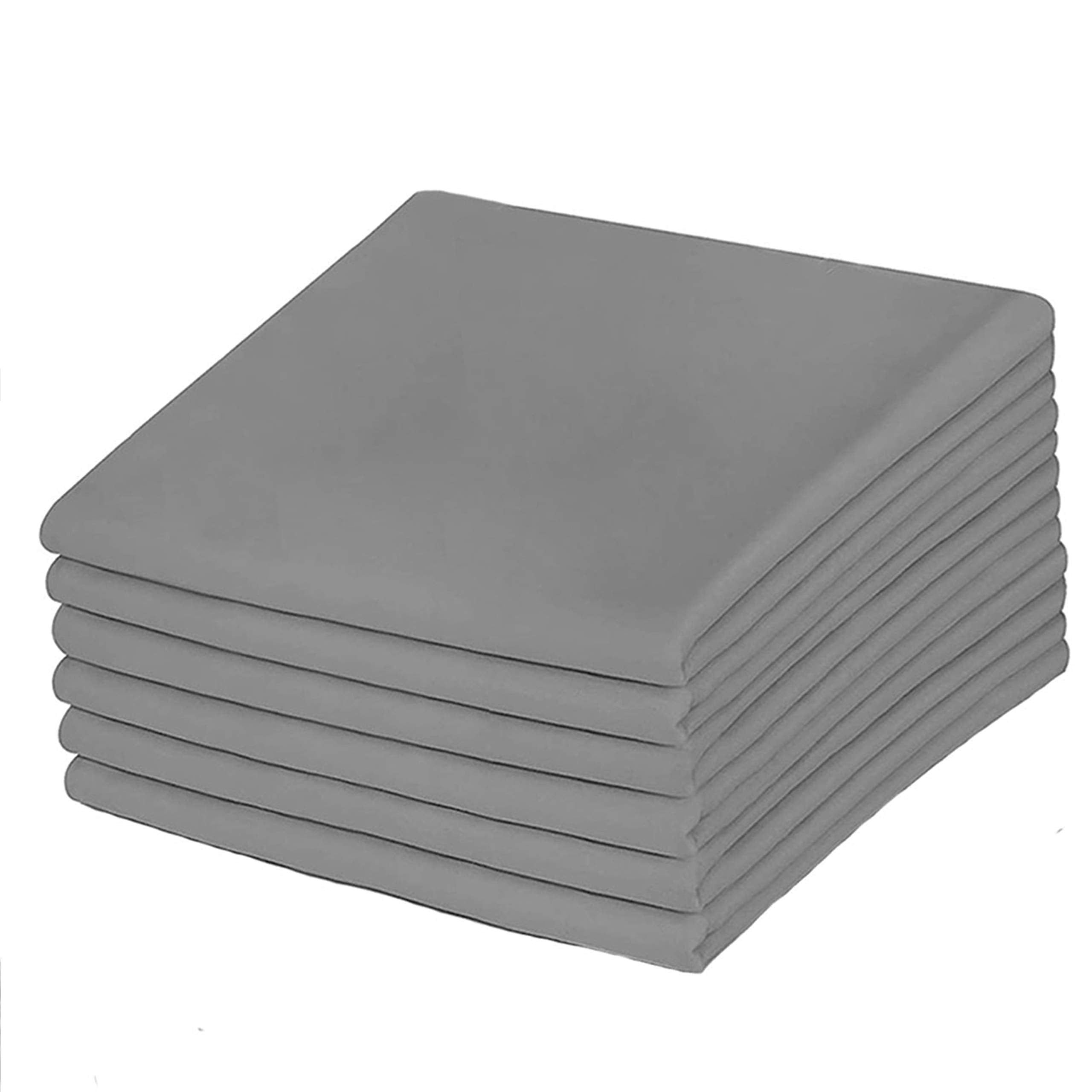 Premium Grey Pillowcases 6 Pack, King Size, Soft Brushed 1800 Thread Count Microfiber, Allergies Free, Wrinkle Resistant, Tailor