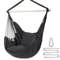 Y- Stop Hammock Chair Hanging Rope Swing Chair, Max 500 Lbs, 2 Seat Cushions Included, Removable Steel Spreader Bar With Anti-Sl