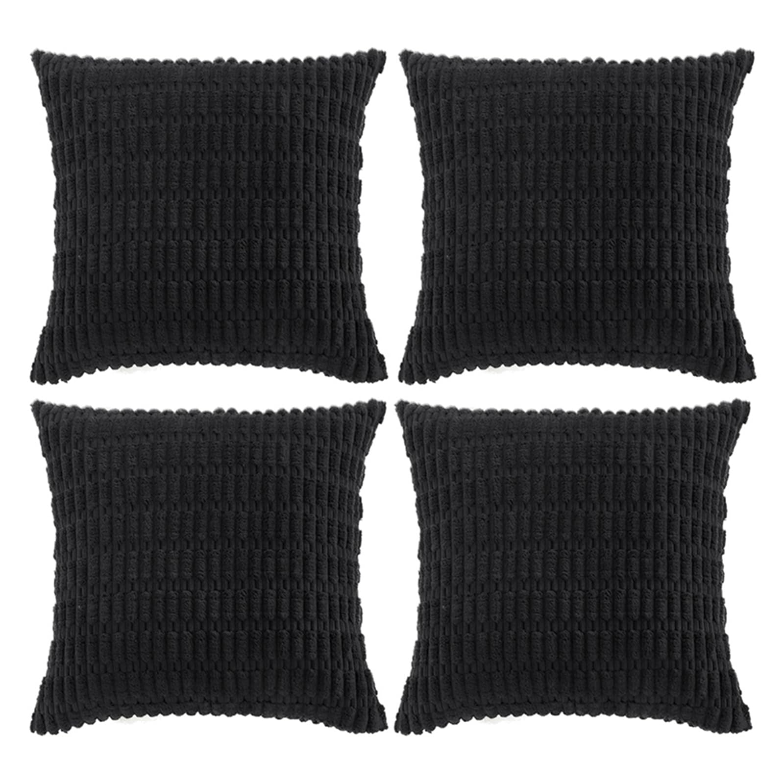 Fancy Homi 4 Packs Boho Black Decorative Throw Pillow Covers 16X16 Inch For Living Room Couch Bed Sofa, Rustic Modern Farmhouse