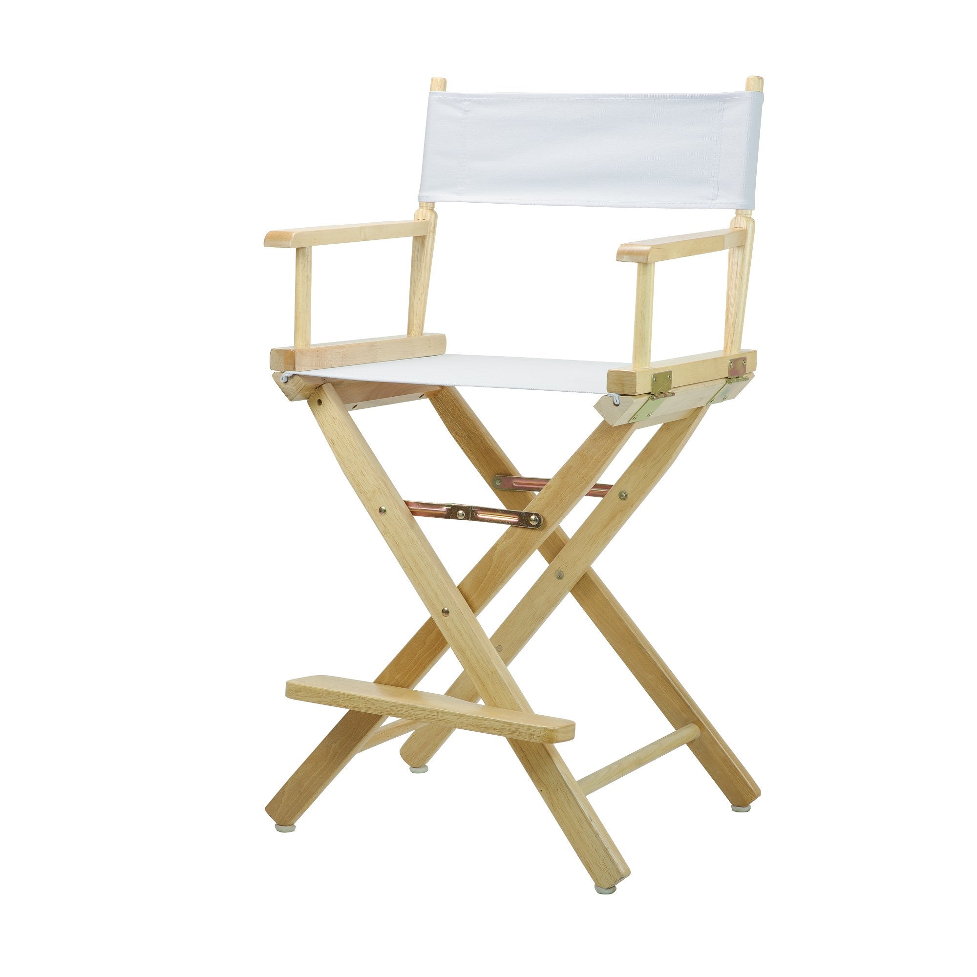 Casual Home 24 Directors Chair Natural Frame with White Canvas, Counter Height