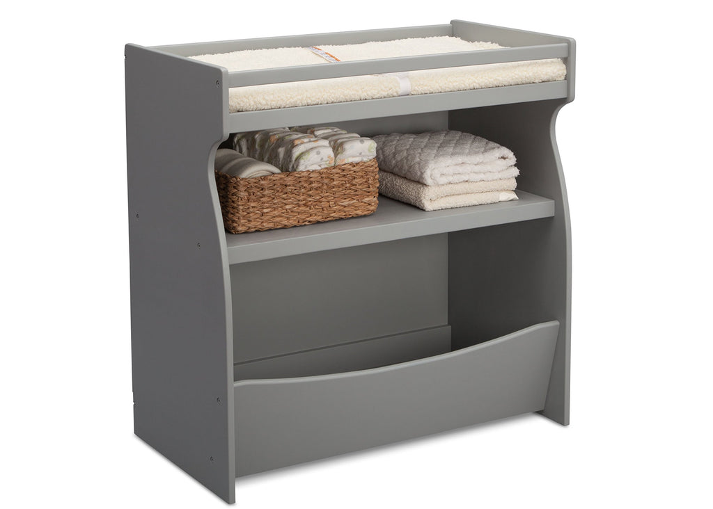 Delta Children 2-in-1 Changing Table & Storage Unit, Grey, Pine Wood, 34.25x18.75x35 Inch, Model 530240-026
