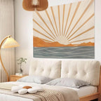 Apdidl Boho Tapestry Wall Hanging For Bedroom Aesthetic, Bohemian Sun Sunrise Sea Vintage Tapestries For Living Room, Retro Hipp