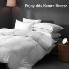 Dwr Goose Feather Down Pillow For Sleeping 2 Pack, Queen Size Organic Cotton Hotel-Style Bed Pillow Inserts, Soft Medium Pillow