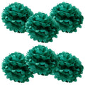 WYZworks Set of 6 - Aqua Green 16 - (6 Pack) Tissue Pom Poms Flower Party Decorations for Weddings, Birthday, Bridal, Baby Showe