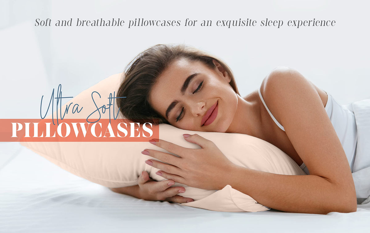 Elegant Comfort 4-Pack Solid Pillowcases 1500 Thread Count Egyptian Quality - Easy Care, Smooth Weave, Wrinkle And Stain Resistant, Easy Slip-On, 4-Piece Set, King Pillowcase, Taupe