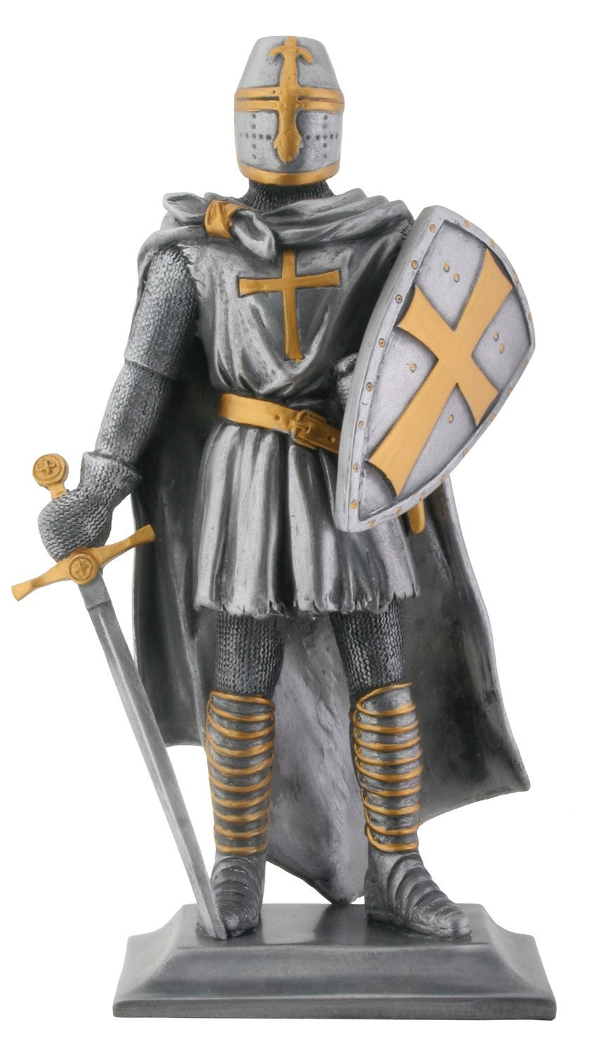 Templar Knight Medieval Collectible Statue Figurine-H: 9