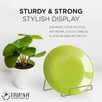 Tripar 6' Gold Painted Square Wire Easel Display Stand For Plates, Artwork, Picture Frame Plate Stand
