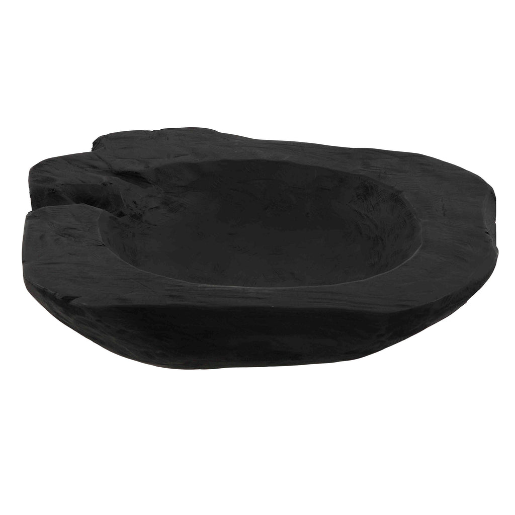 Bare Decor Lomax Wooden Decorative Bowl, Hand Made from Teak Root, Black, 15''